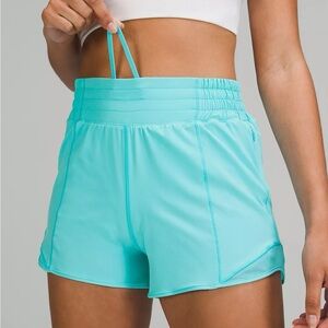 Lululemon Athletica Hotty Hot High-Rise Lined Short 2.5” Electric Turquoise